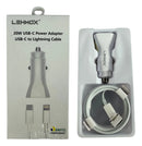 Carregador Veicular Ultra Rápido Lehmox LE-355IOS - PD 20W + QC 4.0 com Cabo Lightning