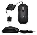 Mini Mouse Óptico Weibo FC-280 – Portabilidade com Cabo Retrátil
