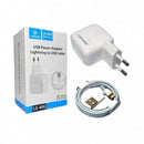 Cabo e Carregador Lehmox LE-406 USB Power Adapter Lightning para iPhone – Turbo Rápido 2.4A Branco