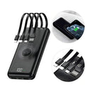 Carregador Portátil Power Bank H’Maston YD25 10000mAh com 4 Cabos e Indução Sem Fio + Display Digital