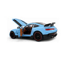 Miniatura Carro Esportivo AMG Azul 1:24 Metal Colecionável Portas e Capô Abrem Detalhado